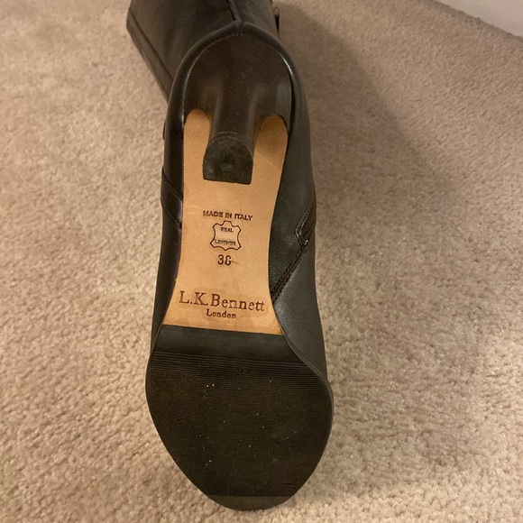 LK Bennett brown leather knee high boots - Picture 3 of 6